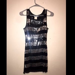 Black and Silver sequin Minidress or Tank Top